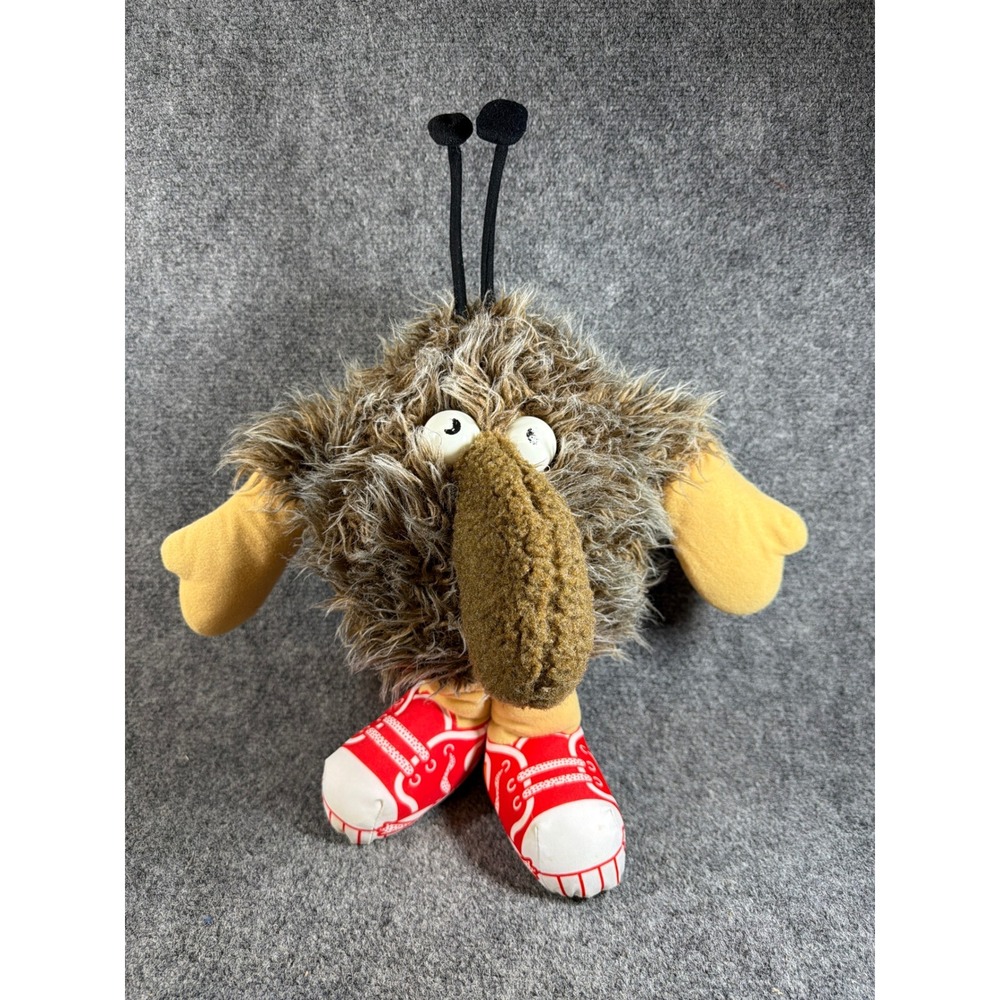 Vintage 1983 Hallmark Cards Shaggy Brown Monster Plush Red Sneakers 80s Toy